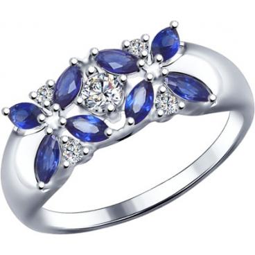 Серебряное кольцо SOKOLOV 88010032_s с корундами, фианитами 1