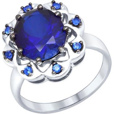Серебряное кольцо SOKOLOV 88010036_s с корундом, фианитами 1