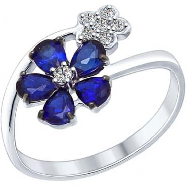 Серебряное кольцо SOKOLOV 88010038_s с корундами, фианитами 1