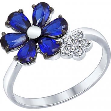 Серебряное кольцо SOKOLOV 88010039_s с корундами, фианитами 1
