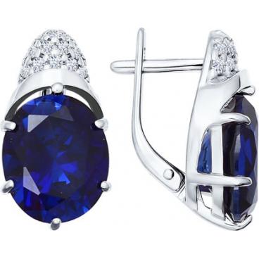 Серебряные серьги SOKOLOV 88020009_s с корундами, фианитами 1