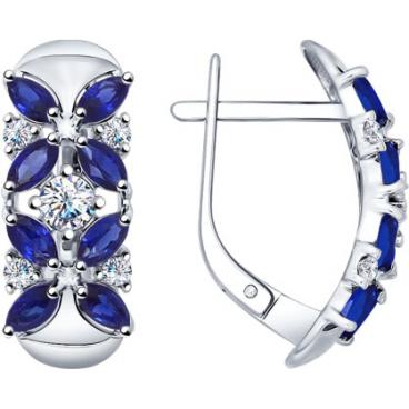 Серебряные серьги SOKOLOV 88020030_s с корундами, фианитами 1