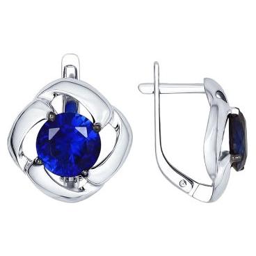 Серебряные сережки SOKOLOV 88020040_s с корундами 1