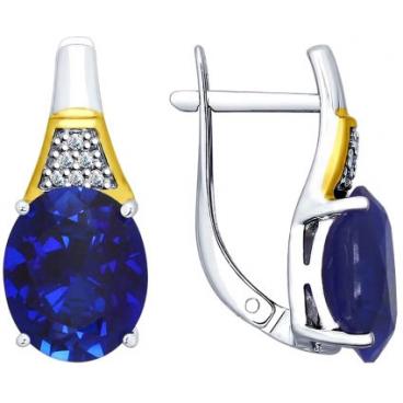 Серебряные серьги SOKOLOV 88020044_s с корундами, фианитами 1