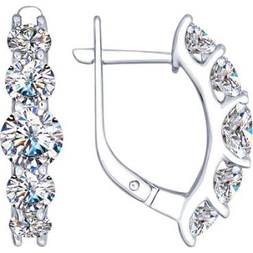 Серебряные серьги SOKOLOV 89020046_s с фианитами 1 Серебряные серьги SOKOLOV 89020046_s с фианитами 1