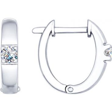 Серебряные серьги кольца конго SOKOLOV 89020050_s с фианитами Swarovski 1 Серебряные серьги кольца конго SOKOLOV 89020050_s с фианитами Swarovski 1
