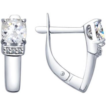 Серебряные серьги SOKOLOV 89020056_s с фианитами Swarovski 1 Серебряные серьги SOKOLOV 89020056_s с фианитами Swarovski 1