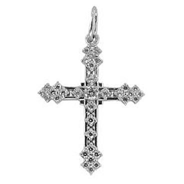 Женский серебряный декоративный крест Национальное Достояние 90-03-0950-nd с цирконием 1 Женский серебряный декоративный крест Национальное Достояние 90-03-0950-nd с цирконием 1