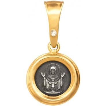 Женская серебряная иконка Русское Золото 90170051-6 с фианитом 1 Женская серебряная иконка Русское Золото 90170051-6 с фианитом 1