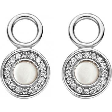 Серебряные серьги круглые Ti Sento 9160MW с перламутром, цирконами 1 Серебряные серьги круглые Ti Sento 9160MW с перламутром, цирконами 1