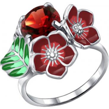 Серебряное кольцо SOKOLOV 92010474_s с эмалью с гранатом 1 Серебряное кольцо SOKOLOV 92010474_s с эмалью с гранатом 1