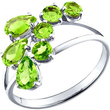 Серебряное кольцо SOKOLOV 92010615_s с хризолитами 1 Серебряное кольцо SOKOLOV 92010615_s с хризолитами 1