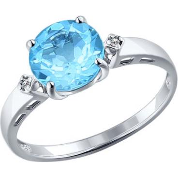 Серебряное кольцо SOKOLOV 92011012_s с топазом, фианитами 1 Серебряное кольцо SOKOLOV 92011012_s с топазом, фианитами 1
