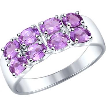 Серебряное кольцо SOKOLOV 92011108_s с аметистами 1
