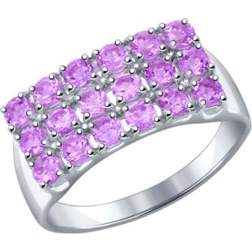 Серебряное кольцо SOKOLOV 92011117_s с аметистами 1