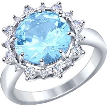 Серебряный перстень SOKOLOV 92011130_s с ситаллом, фианитами 1