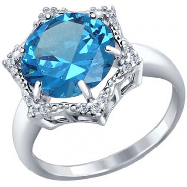Серебряное кольцо SOKOLOV 92011264_s с фианитами, ситаллом 1 Серебряное кольцо SOKOLOV 92011264_s с фианитами, ситаллом 1