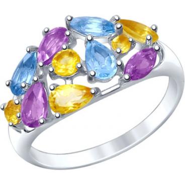 Серебряное кольцо SOKOLOV 92011379_s с топазами, аметистами, цитринами 1