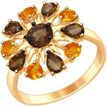 Серебряное кольцо SOKOLOV 92011411_s с цитринами, раухтопазами 1