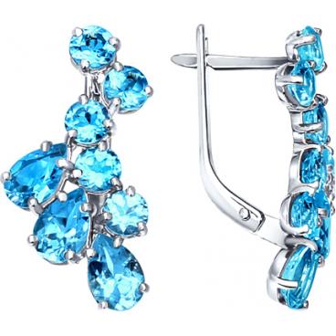 Серьги с топазом серебро SOKOLOV 92020006_s 1 Серьги с топазом серебро SOKOLOV 92020006_s 1