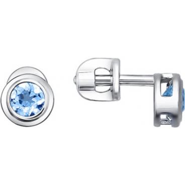 Серебряные серьги-пусеты (гвоздики) SOKOLOV 92021081_s с топазами 1 Серебряные серьги-пусеты (гвоздики) SOKOLOV 92021081_s с топазами 1