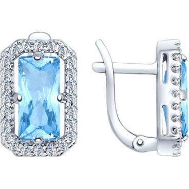 Серебряные серьги SOKOLOV 92021290_s с ситаллами, фианитами 1