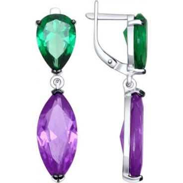 Серебряные длинные серьги SOKOLOV 92021451_s с наноситалами 1 Серебряные длинные серьги SOKOLOV 92021451_s с наноситалами 1