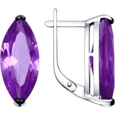 Серебряные серьги SOKOLOV 92021458_s с ситаллами 1