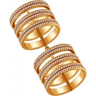 Серебряное кольцо на две фаланги SOKOLOV 93010377_s с фианитами 1 Серебряное кольцо на две фаланги SOKOLOV 93010377_s с фианитами 1