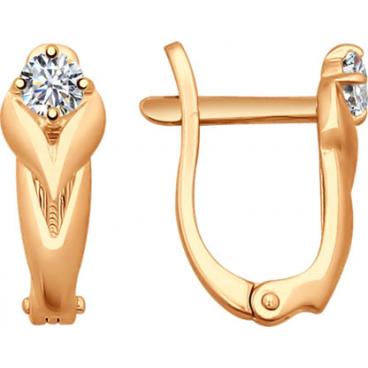 Серебряные сережки с фианитом SOKOLOV 93020640_s 1 Серебряные сережки с фианитом SOKOLOV 93020640_s 1