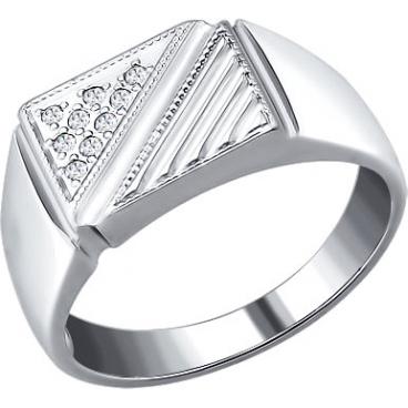 Мужская серебряная печатка перстень SOKOLOV 94010967_s с фианитами 1 Мужская серебряная печатка перстень SOKOLOV 94010967_s с фианитами 1