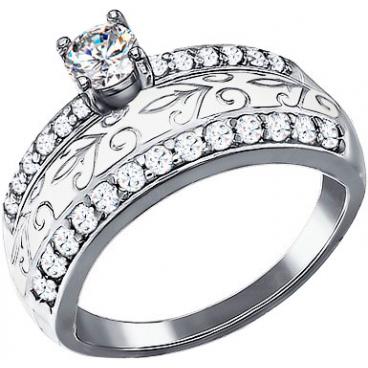 Серебряное кольцо SOKOLOV 94011128_s с эмалью с фианитами 1 Серебряное кольцо SOKOLOV 94011128_s с эмалью с фианитами 1
