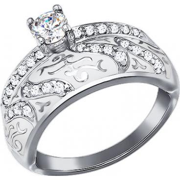 Серебряное кольцо SOKOLOV 94011130_s с эмалью с фианитами 1 Серебряное кольцо SOKOLOV 94011130_s с эмалью с фианитами 1