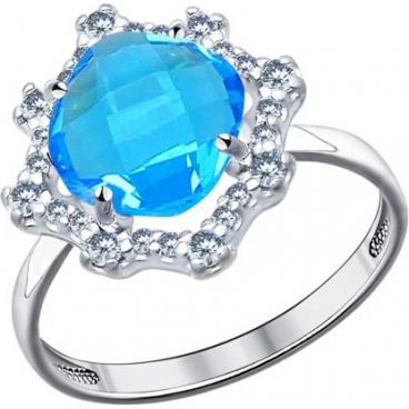 Серебряное кольцо SOKOLOV 94011527_s с ювелирным стеклом, фианитами 1 Серебряное кольцо SOKOLOV 94011527_s с ювелирным стеклом, фианитами 1