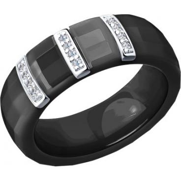 Керамическое кольцо СОКОЛОВ 94011608_s с фианитами 1 Керамическое кольцо СОКОЛОВ 94011608_s с фианитами 1