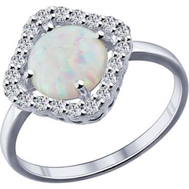 Серебряное кольцо SOKOLOV 94011730_s с опалом, фианитами 1