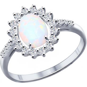 Серебряное кольцо SOKOLOV 94011765_s с опалом, фианитами 1