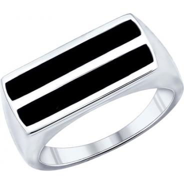 Мужская серебряная печатка перстень СОКОЛОВ 94011852_s с эмалью 1 Мужская серебряная печатка перстень СОКОЛОВ 94011852_s с эмалью 1