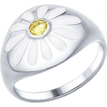 Серебряное кольцо SOKOLOV 94012007_s с эмалью с фианитом 1 Серебряное кольцо SOKOLOV 94012007_s с эмалью с фианитом 1