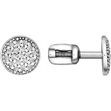 Серебряные серьги-пусеты (гвоздики) SOKOLOV 94020067_s с фианитами 1 Серебряные серьги-пусеты (гвоздики) SOKOLOV 94020067_s с фианитами 1