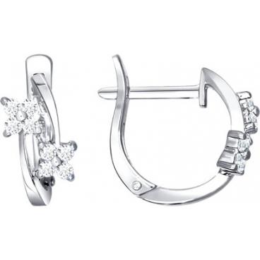 Детские серебряные серьги кольца конго SOKOLOV 94020111_s с фианитами 1 Детские серебряные серьги кольца конго SOKOLOV 94020111_s с фианитами 1