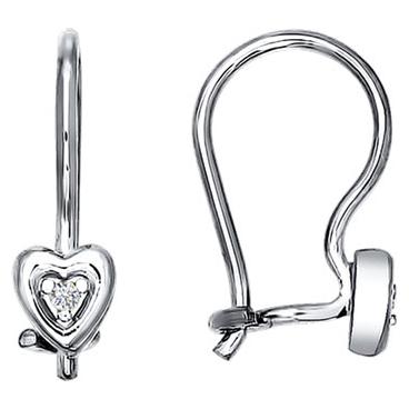 Детские серебряные серьги SOKOLOV 94021306_s с фианитами 1 Детские серебряные серьги SOKOLOV 94021306_s с фианитами 1