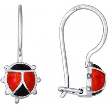 Детские серебряные серьги SOKOLOV 94021423_s с эмалью 1 Детские серебряные серьги SOKOLOV 94021423_s с эмалью 1