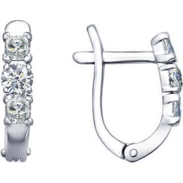 Серебряные серьги SOKOLOV 94021704_s с фианитами 1 Серебряные серьги SOKOLOV 94021704_s с фианитами 1