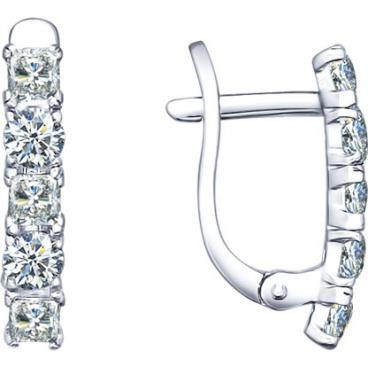 Серебряные серьги SOKOLOV 94021707_s с фианитами 1 Серебряные серьги SOKOLOV 94021707_s с фианитами 1
