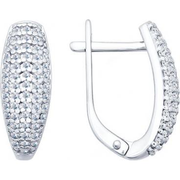 Серебряные серьги SOKOLOV 94021782_s с фианитами 1 Серебряные серьги SOKOLOV 94021782_s с фианитами 1