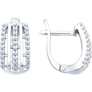 Серебряные серьги SOKOLOV 94021814_s с фианитами 1 Серебряные серьги SOKOLOV 94021814_s с фианитами 1