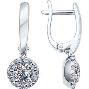 Серебряные серьги SOKOLOV 94021953_s с фианитами 1 Серебряные серьги SOKOLOV 94021953_s с фианитами 1