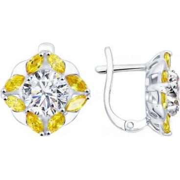 Серебряные серьги SOKOLOV 94021972_s с фианитами 1 Серебряные серьги SOKOLOV 94021972_s с фианитами 1