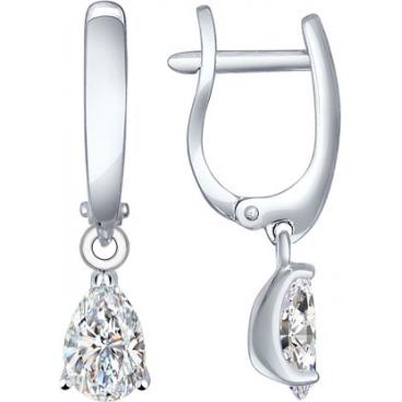 Серебряные серьги SOKOLOV 94021997_s с фианитами 1 Серебряные серьги SOKOLOV 94021997_s с фианитами 1